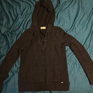Hollister black hooded sweatshirt in size XS.